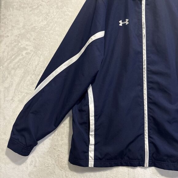 Under Armour Track Jacket Men’s XL Essential Woven Windbreaker Mesh Lined Blue - Picture 3 of 15